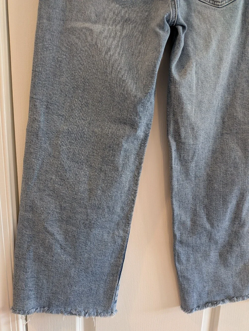 AG Saige Wide Leg Crop High Rise Jeans Eclipsed Blue Light Wash Denim Size 25